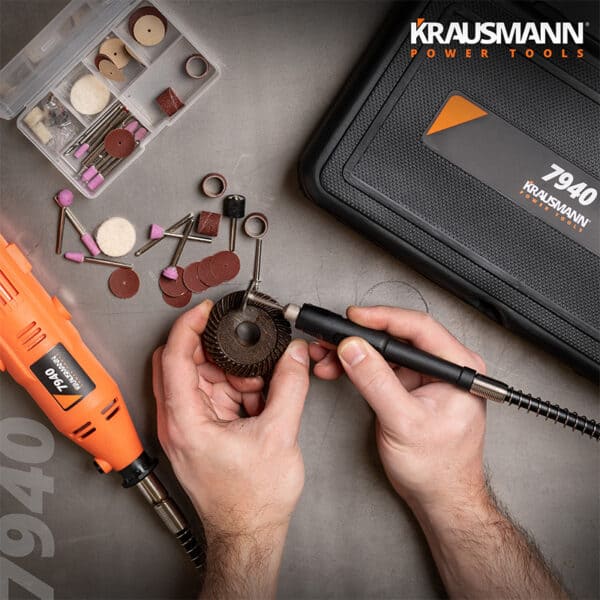 ΠΟΛΥΕΡΓΑΛΕΙΟ ΚΑΣΕΤΙΝΑ ΜΕ 60 ΕΞΑΡΤΗΜΑΤΑ 135W KRAUSMANN 7940 - Image 3