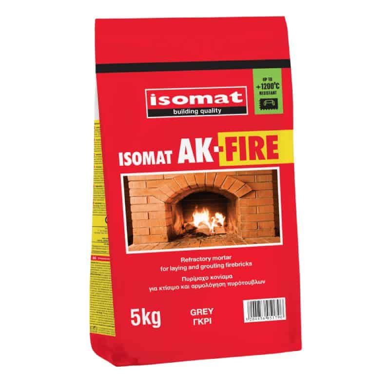 ISO05-00-1052 ISOMAT ΠΥΡΙΜΑΧΟ ΚΟΝΙΑΜΑ ΓΚΡΙ AK-FIRE 5kg - Image 1
