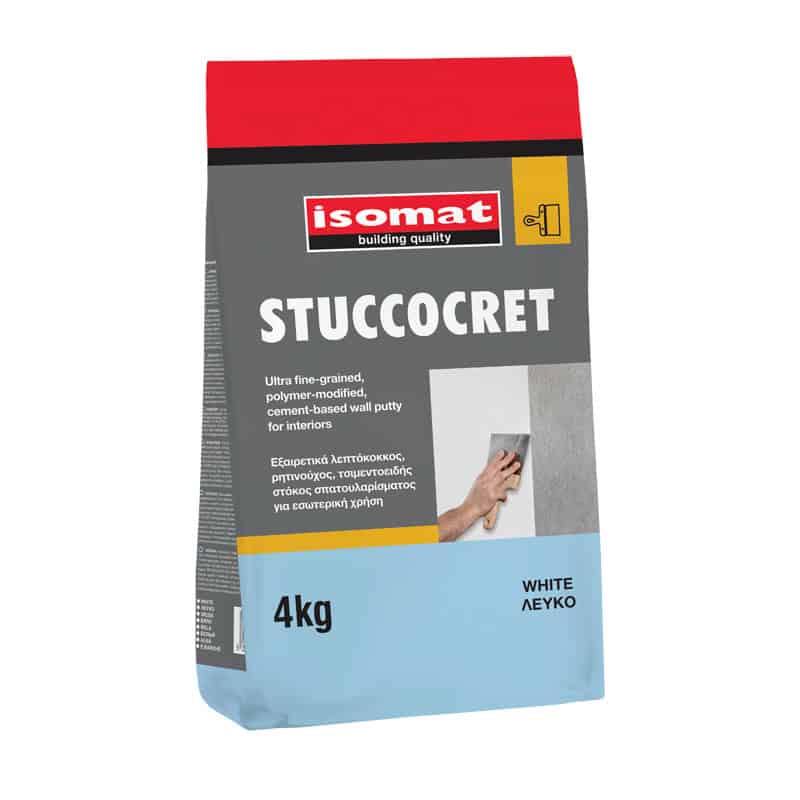 STUCCOCRET WHITE 4 kg ISOMAT ΣΤΟΚΟΣ ΣΠΑΤΟΥΛΑΡΙΣΜΑΤΟΣ ΛΕΥΚΟΣ STUCCOCRET 4kg - Image 1