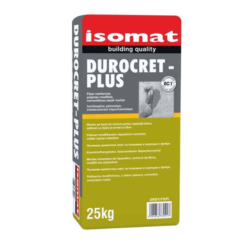 durocret-plus-new-2023 ISOMAT ΙΝΟΠΛΙΣΜΕΝΟ ΤΣΙΜΕΝΤΟΚΟΝΙΑΜΑ ΓΚΡΙ DUROCRET-PLUS 25kg - Image 1