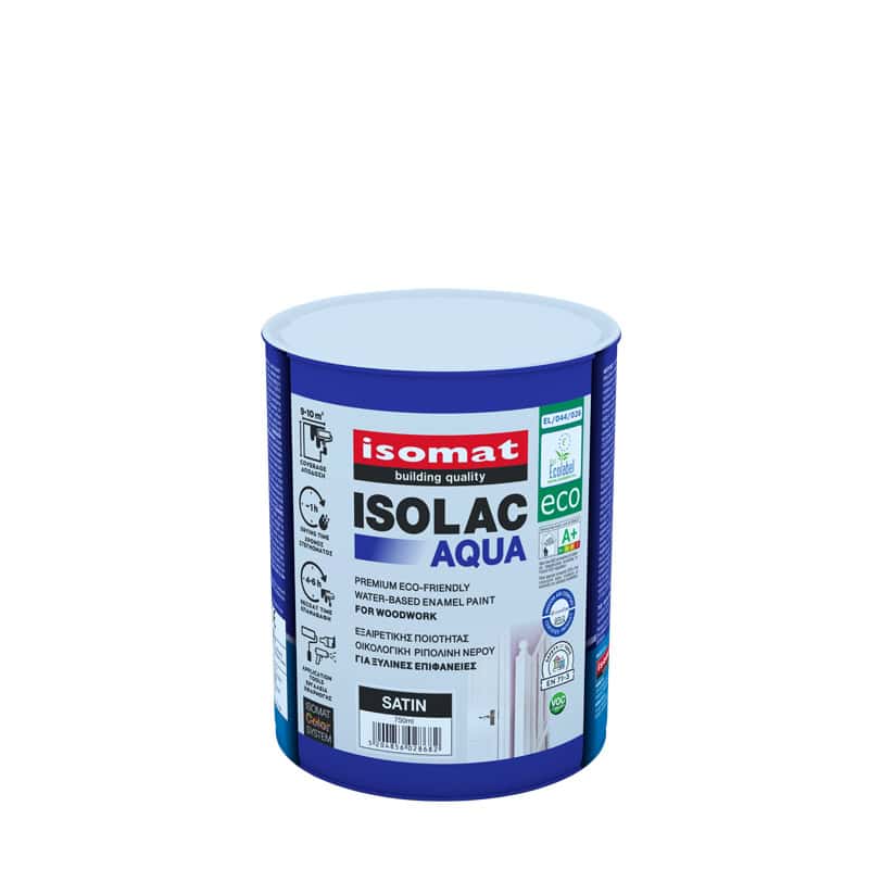 ISOLAC-AQUA ECO SATIN 750 ml ISOMAT ISOLAC-AQUA ECO SATIN ΛΕΥΚΟ 0.75lt - Image 1