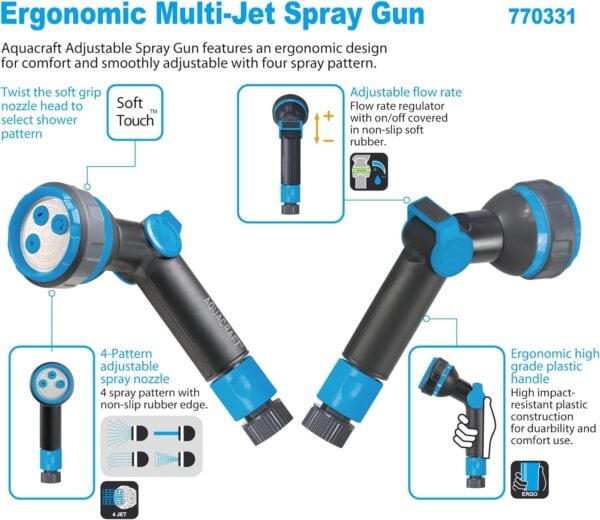 ΠΙΣΤΟΛΙ ΝΕΡΟΥ ΕΡΓΟΝΟΜΙΚΟ 4 ΨΕΚΑΣΜΩΝ AQUACRAFT 770470 - Image 4