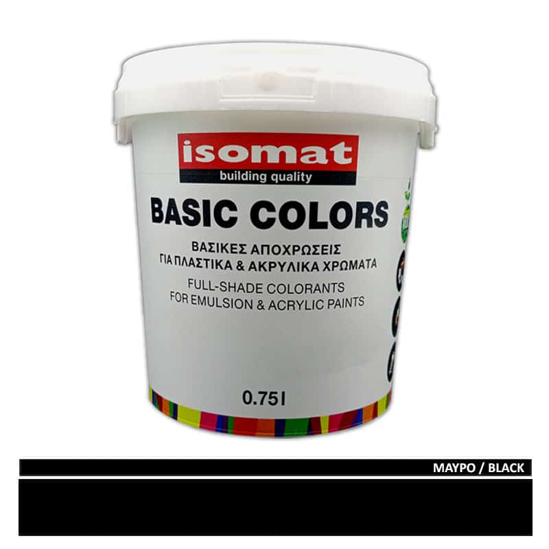 ISO00-75-5080 ISOMAT BASIC COLORS ΜΑΥΡΟ 0.75lt - Image 1