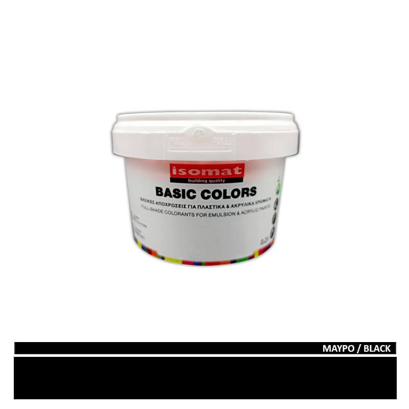 ISO00-20-5080 ISOMAT BASIC COLORS ΜΑΥΡΟ 0.2lt - Image 1