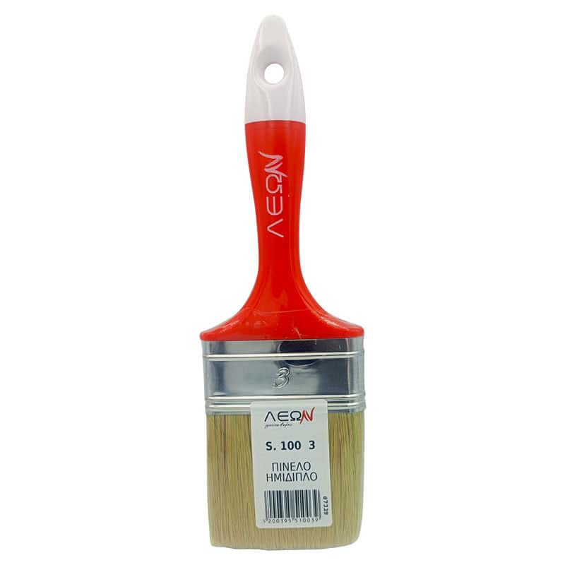 LEO03-00-0100 ΠΙΝΕΛΟ ΒΑΦΗΣ ΛΕΥΚΟ ΗΜΙΔΙΠΛΟ S.100 3'' ΛΕΩΝ - Image 1