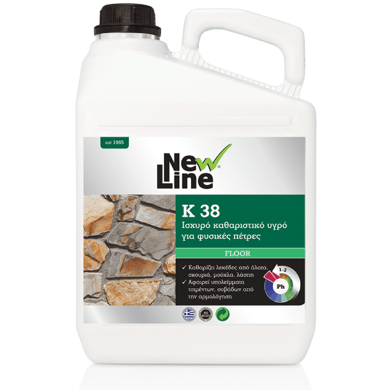 NEW05-00-0581 ΥΓΡΟ ΚΑΘΑΡΙΣΤΙΚΟ ΓΙΑ ΦΥΣΙΚΕΣ ΠΕΤΡΕΣ NEW LINE Κ-38 5lt - Image 1