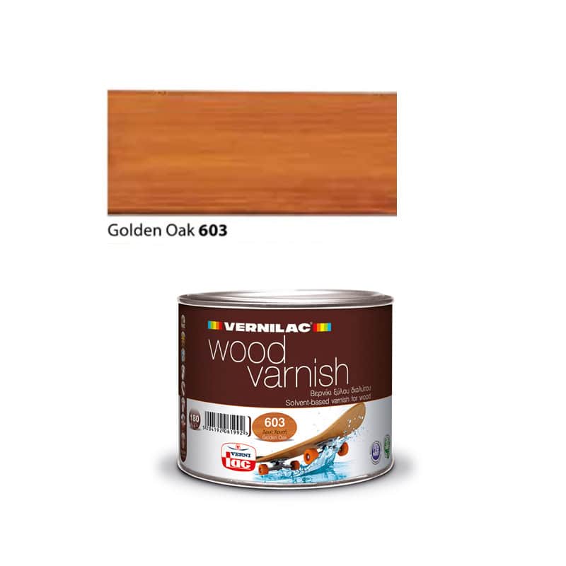 VER00-18-6031 ΒΕΡΝΙΚΙ ΞΥΛΟΥ ΕΠΙΚΑΛΥΠΤΙΚΟ WOOD VARNISH ΓΥΑΛΙΣΤΕΡΟ ΔΡΥΣ ΧΡΥΣΗ 603 180ml VERNILAC - Image 1
