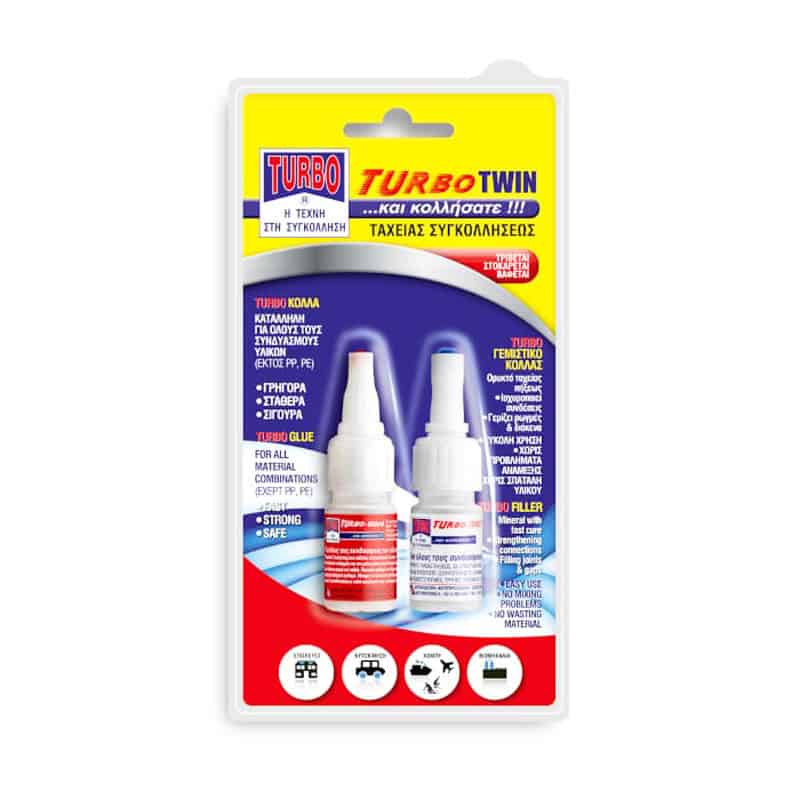 DIA00-01-1015 ΚΟΛΛΑ ΤΑΧΕΙΑΣ ΣΥΓΚΟΛΛΗΣΗΣ TURBO-TWIN 10gr & ΓΕΜΙΣΤΙΚΟ 15gr - Image 1