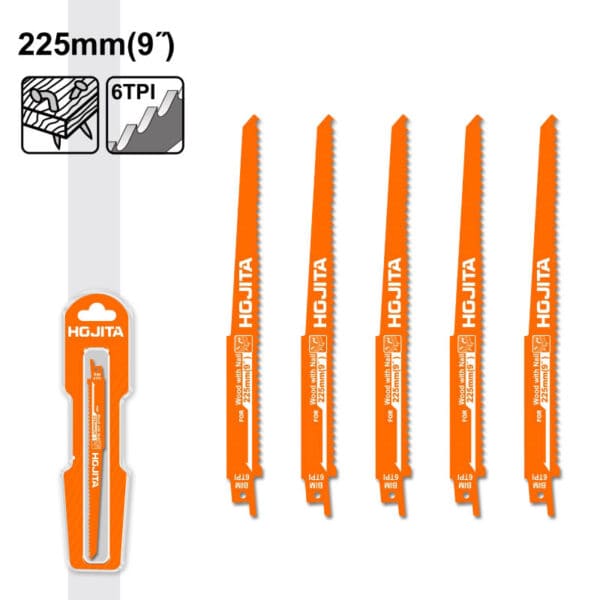 ΛΑΜΕΣ ΣΠΑΘΟΣΕΓΑΣ ΞΥΛΟΥ ΜΕ ΚΑΡΦΙΑ 225mm ΣΕΤ 5ΤΜΧ HOJITA - Image 2