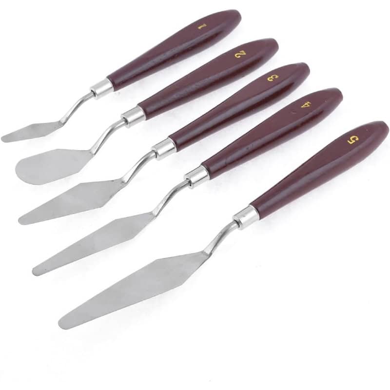 24-9445 (1) ΣΠΑΤΟΥΛΕΣ ΜΕΤΑΛΛΙΚΕΣ ΖΩΓΡΑΦΙΚΗΣ ΣΕΤ 5 ΤΜΧ. - Image 1