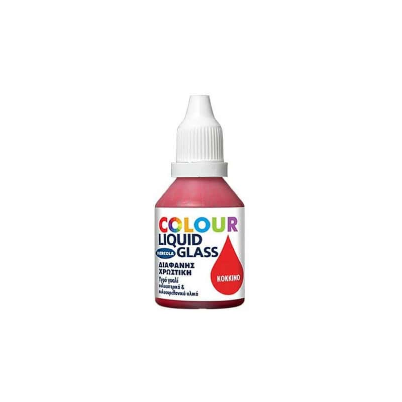 RED MERCOLA LIQUID GLASS ΧΡΩΣΤΙΚΗ ΓΙΑ ΥΓΡΟ ΓΥΑΛΙ ΚΟΚΚΙΝO 30ml - Image 1