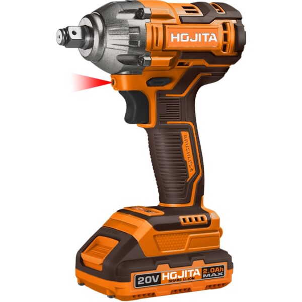 ΜΠΟΥΛΟΝΟΚΛΕΙΔΟ BRUSHLESS 300Nm ΜΠΑΤΑΡΙΑΣ 20V ΣΕΤ ΜΕ ΒΑΛΙΤΣΑ HOJITA - Image 2