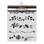 STENCIL ΛΟΥΛΟΥΔΙΑ BORDURE ROSE 20x25cm - Image 2