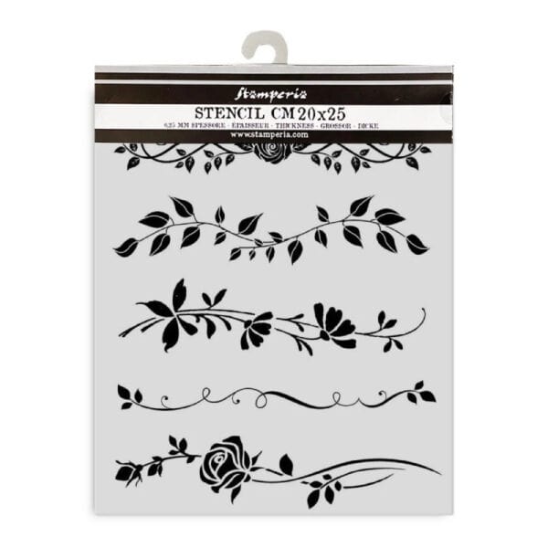 STENCIL ΛΟΥΛΟΥΔΙΑ BORDURE ROSE 20x25cm - Image 2