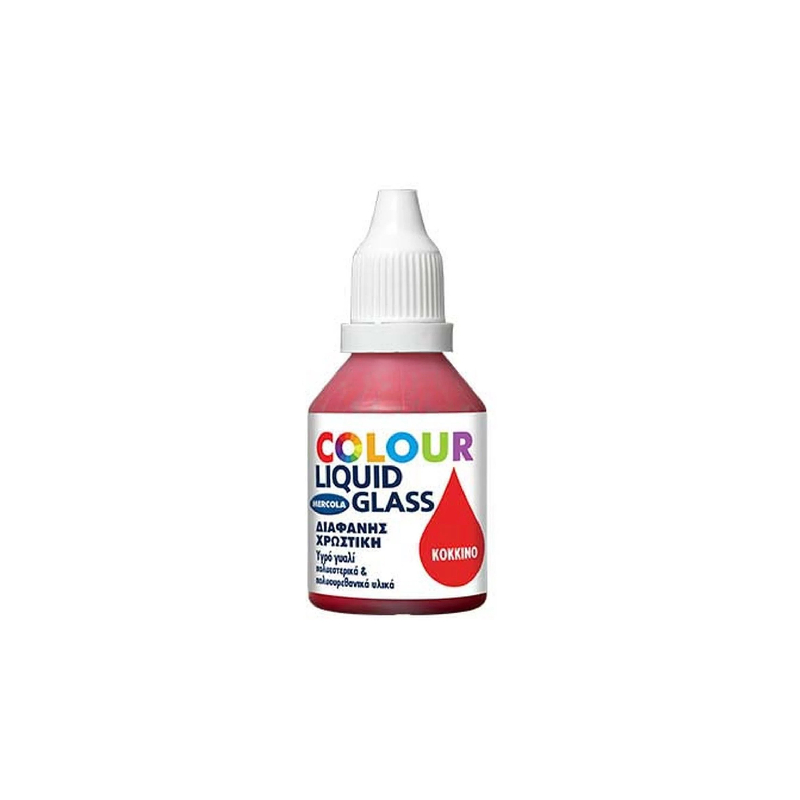 RED MERCOLA LIQUID GLASS ΧΡΩΣΤΙΚΗ ΓΙΑ ΥΓΡΟ ΓΥΑΛΙ ΚΟΚΚΙΝO 30ml - Image 1